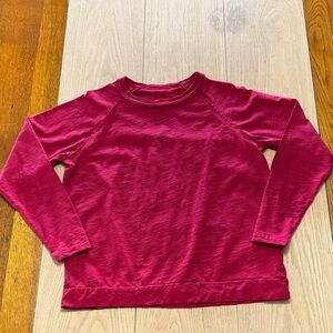 Women's Long Sleeve Distressed Burgundy Top